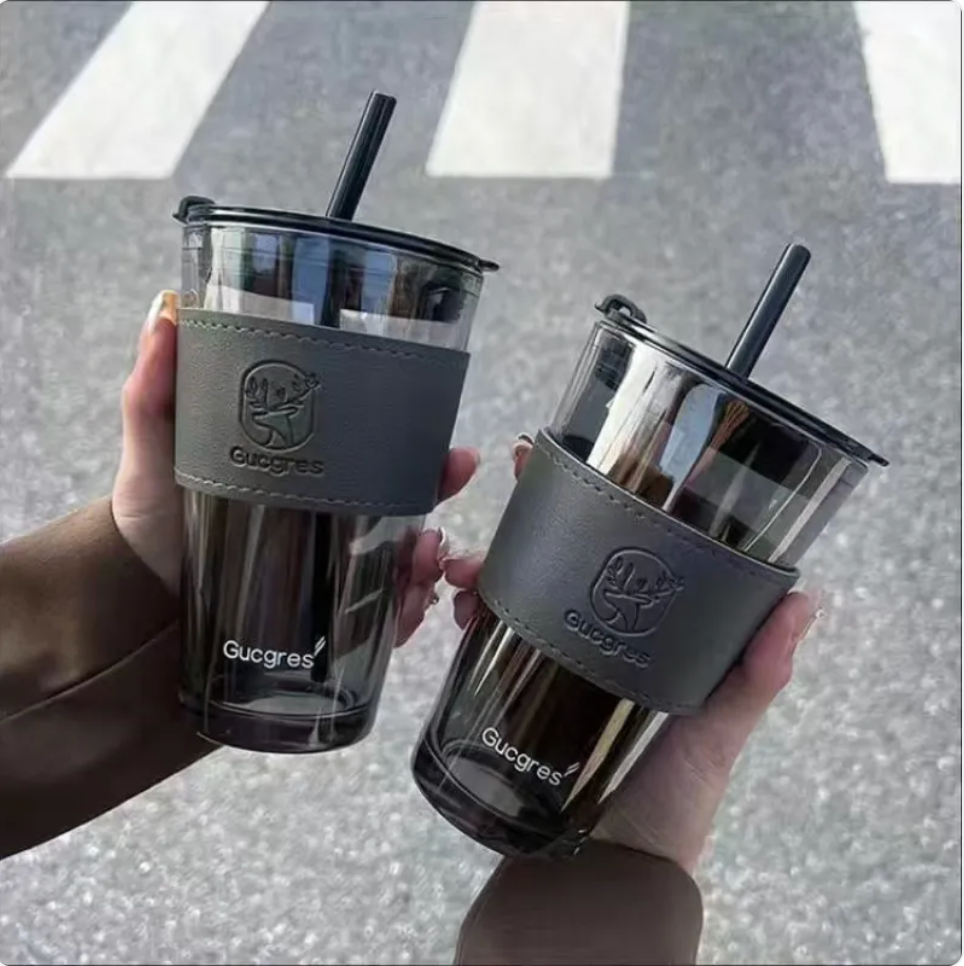Double-Layer Glass Drink Cup Zpaxo
