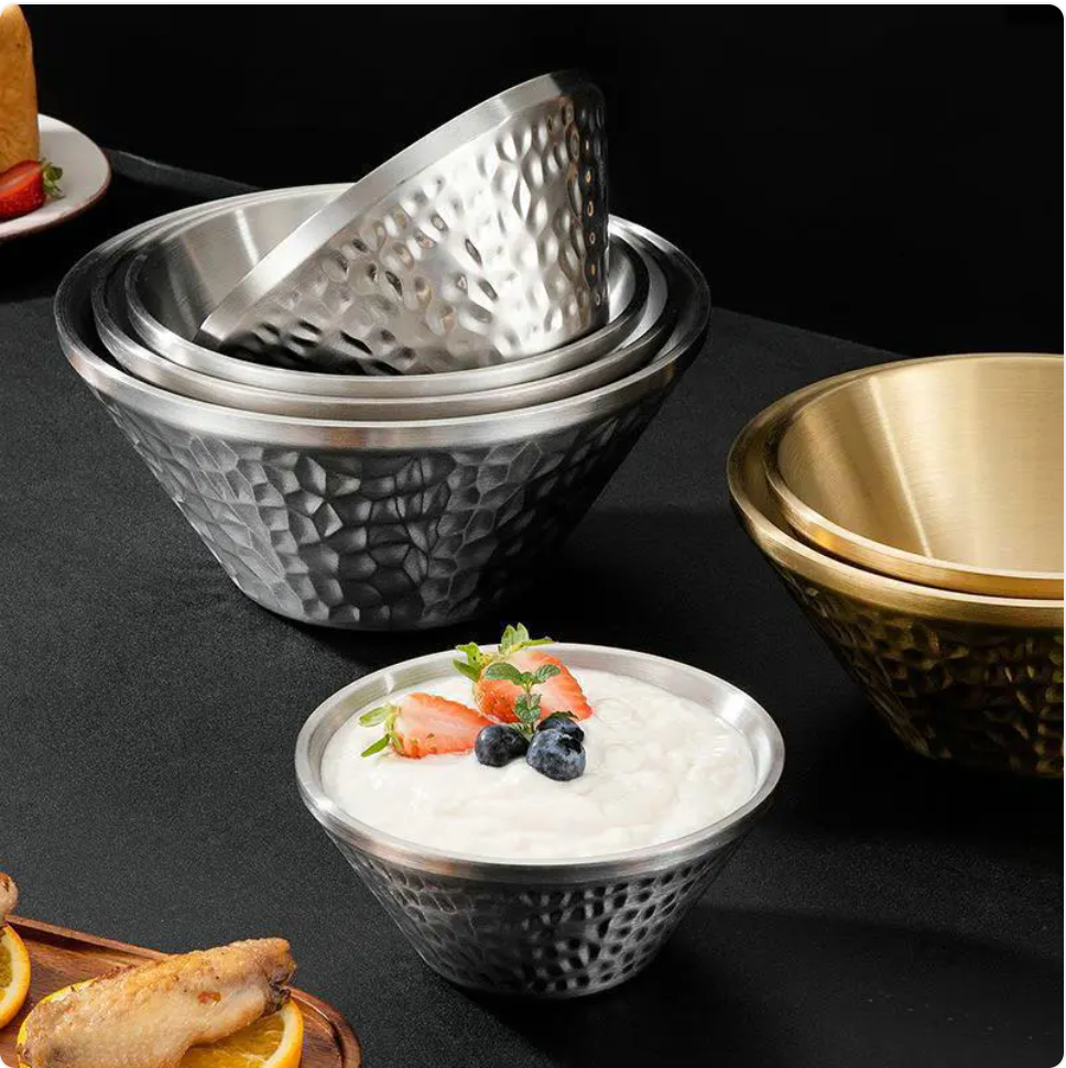 Stainless Steel Bamboo Hat Rice Bowl Zpaxo