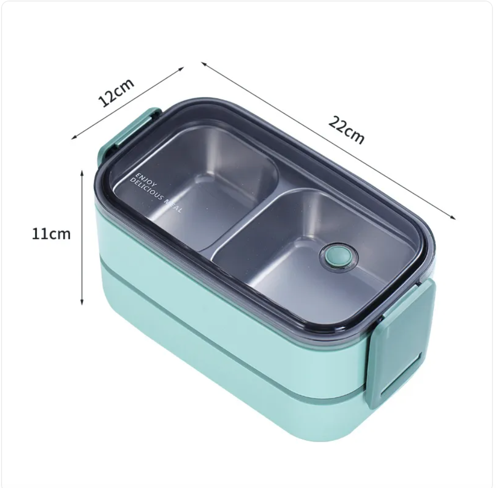 Stainless Steel Multi-Layer Lunch Box Zpaxo Green Double Layer