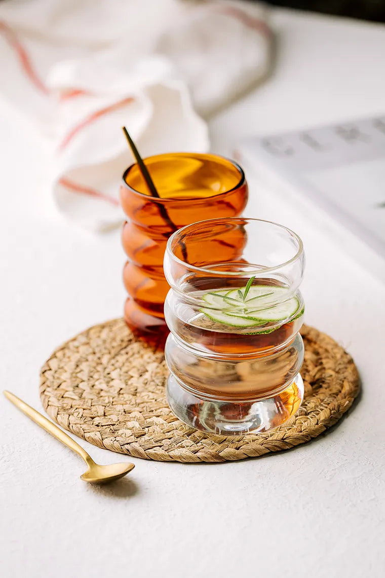 Handmade Amber Heat-Resistant Glass Cup Zpaxo