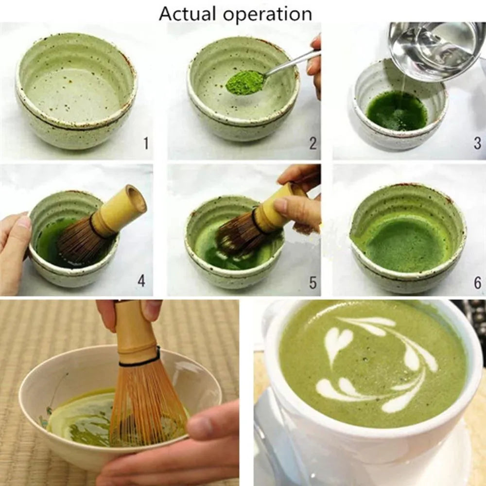 Japanese Bamboo Matcha Whisk, 64 Prongs Zpaxo