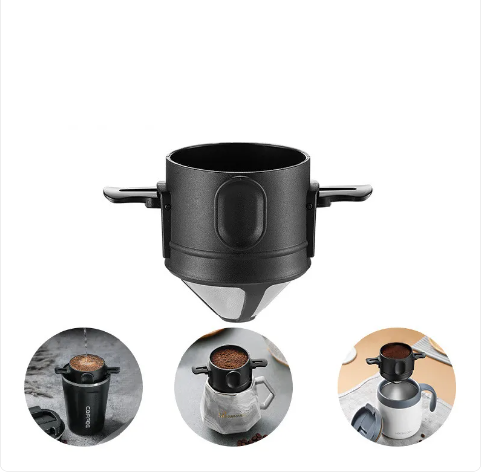 Stainless Steel Reusable Coffee Filter Cup Zpaxo Filter Screen Black
