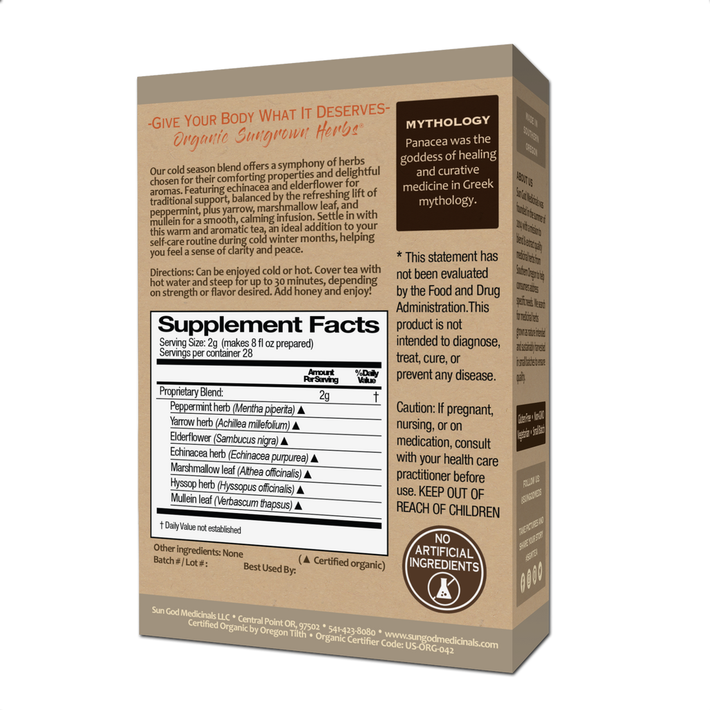 Panacea Cold Season Organic Herbal Tea Zpaxo