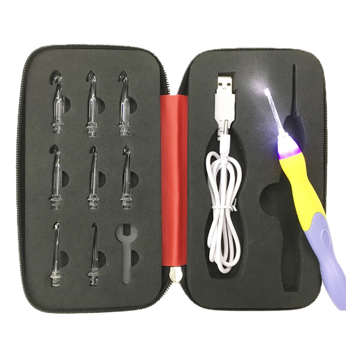 USB Charging Crochet Hook Light Set for Crafting