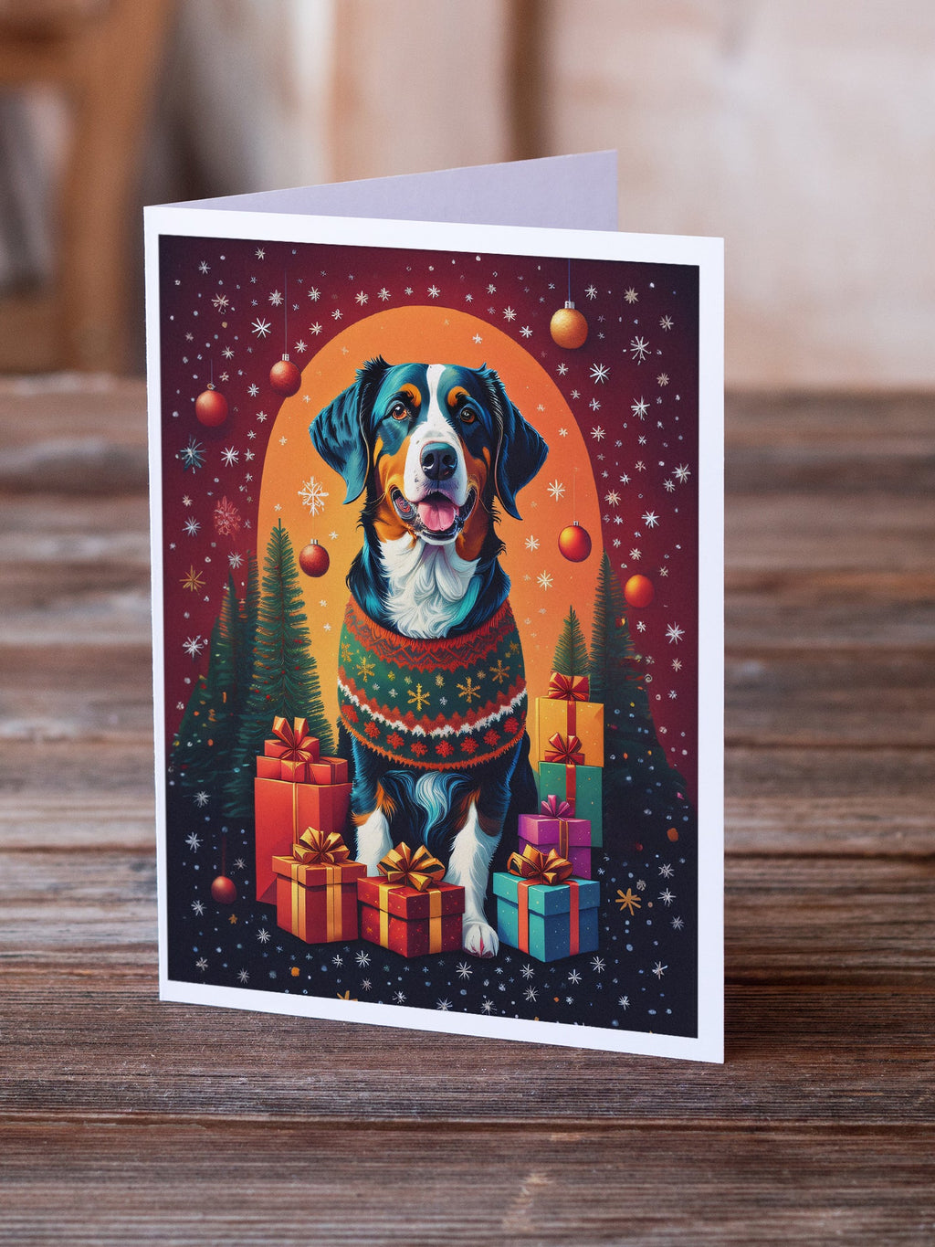 Appenzeller Sennenhund Holiday Christmas Greeting Cards Pack of 8 Zpaxo