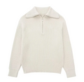 Casual Wool Sweater Zpaxo Beige L