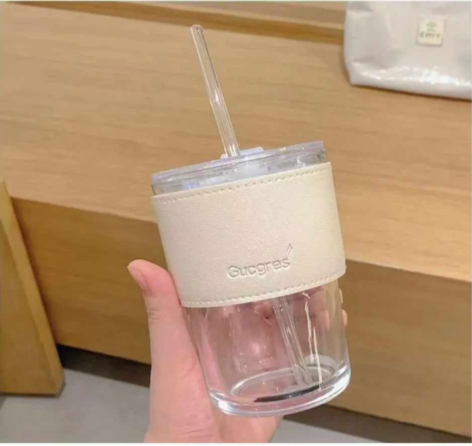 Double-Layer Glass Drink Cup Zpaxo