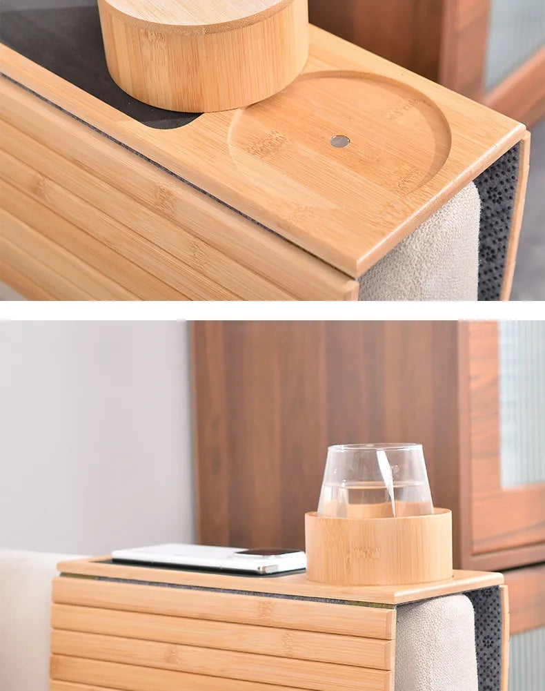 Bamboo Sofa Arm Rest Tray Zpaxo