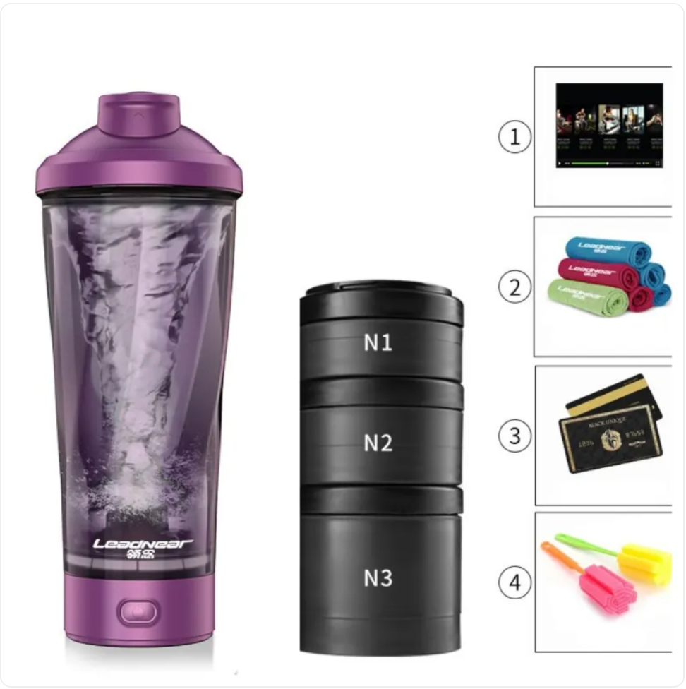 Portable Protein Shaker Bottle Zpaxo Purple Package