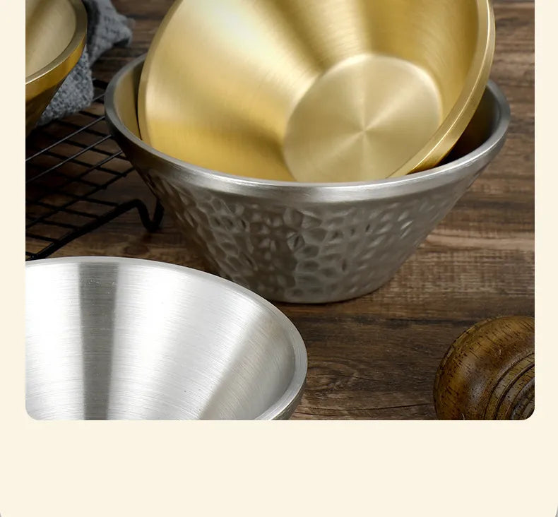 Stainless Steel Bamboo Hat Rice Bowl Zpaxo