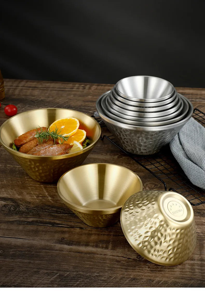 Stainless Steel Bamboo Hat Rice Bowl Zpaxo