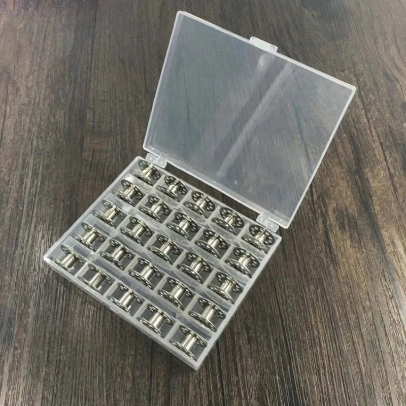 25pcs Sewing Machine Bobbins Spools Empty Bobbins Spools Sewing Machine Plastic Storage Box For Home Sewing Accessories Tools Zpaxo