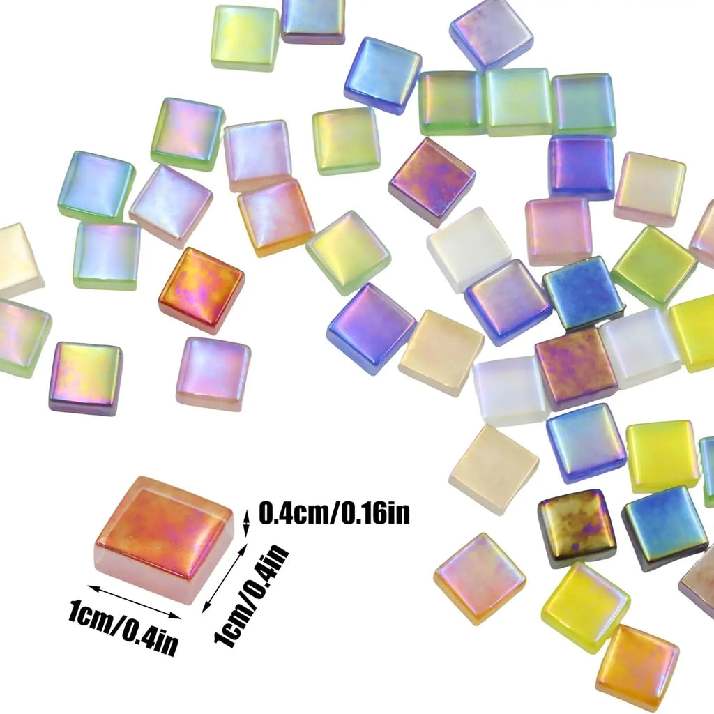 Bulk Square Glass Mosaic Tiles – Multi-Color DIY Craft & Decor Glass Mosaic Tiles Zpaxo 100pcs