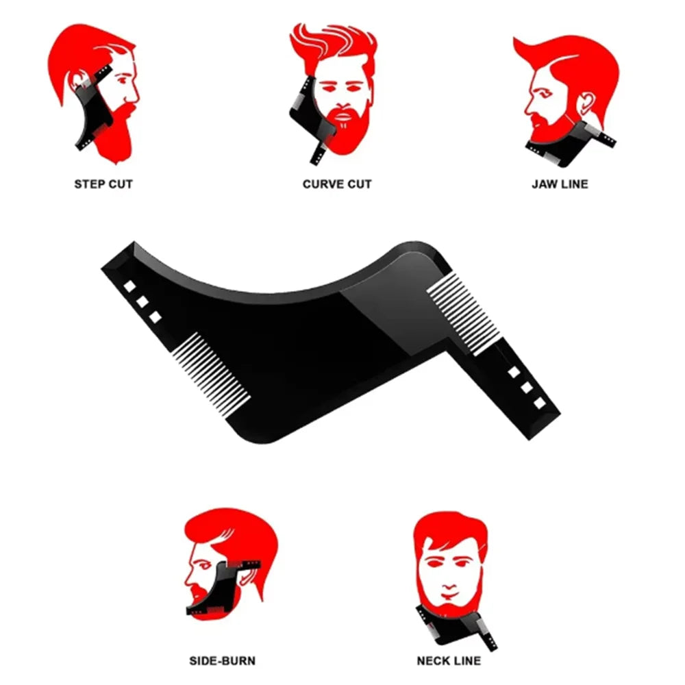 1PC Men Beard Styling Template Stencil Beard Comb for Men Lightweight and Flexible Fits All-In-One Tool Beard Shaping Tool Zpaxo