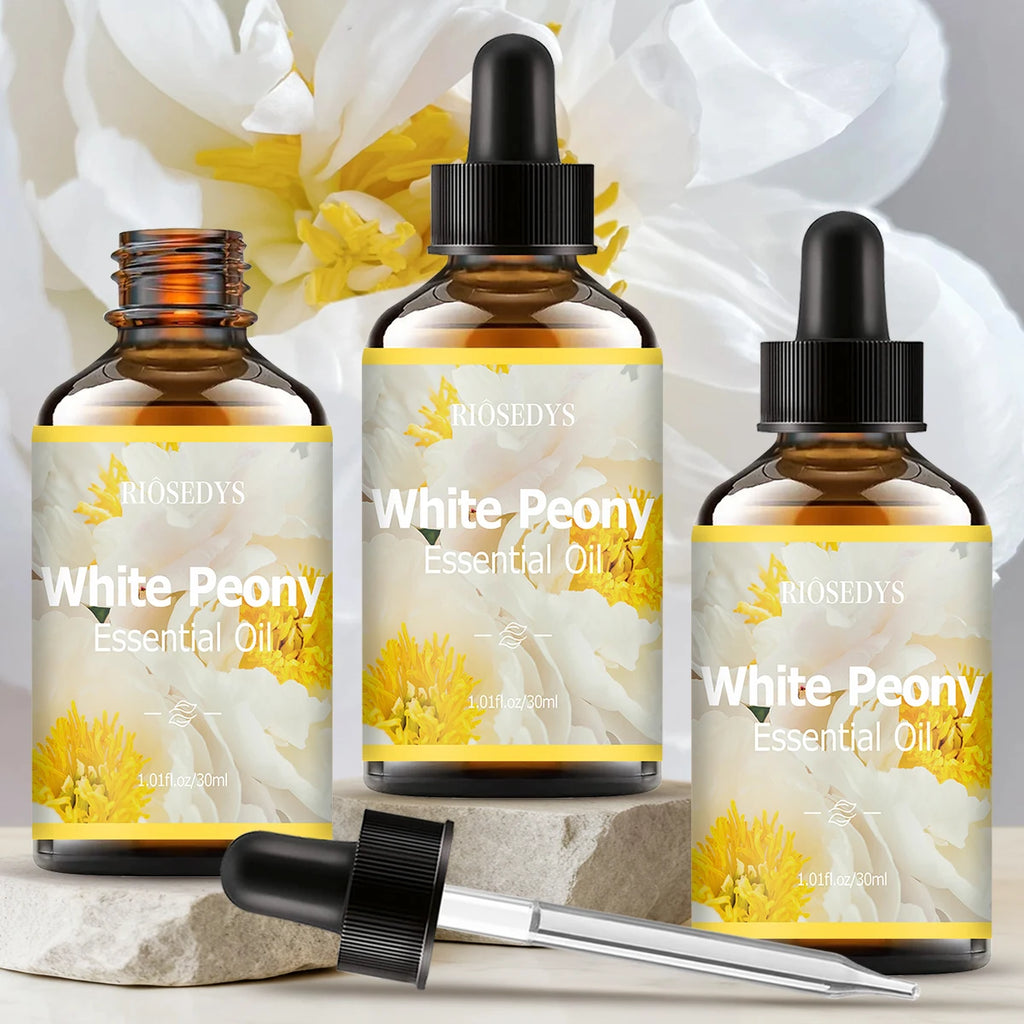 White peony essential oil, a blend of various fragrances, is suitable for body massage and aromatherapy, moisturizes Zpaxo