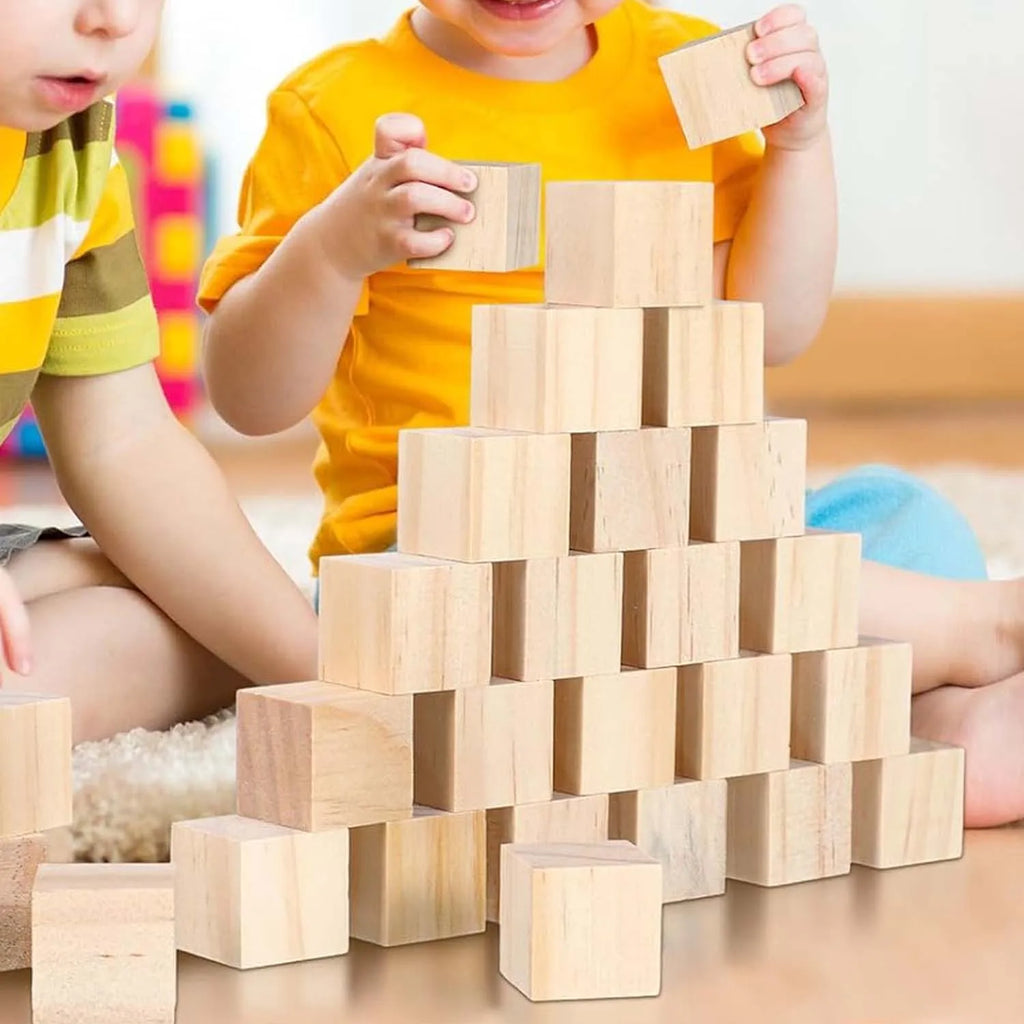 1-Inch Unfinished Wooden Cubes – 9-Pack DIY Craft Wood Blocks Wooden Craft Blocks Zpaxo