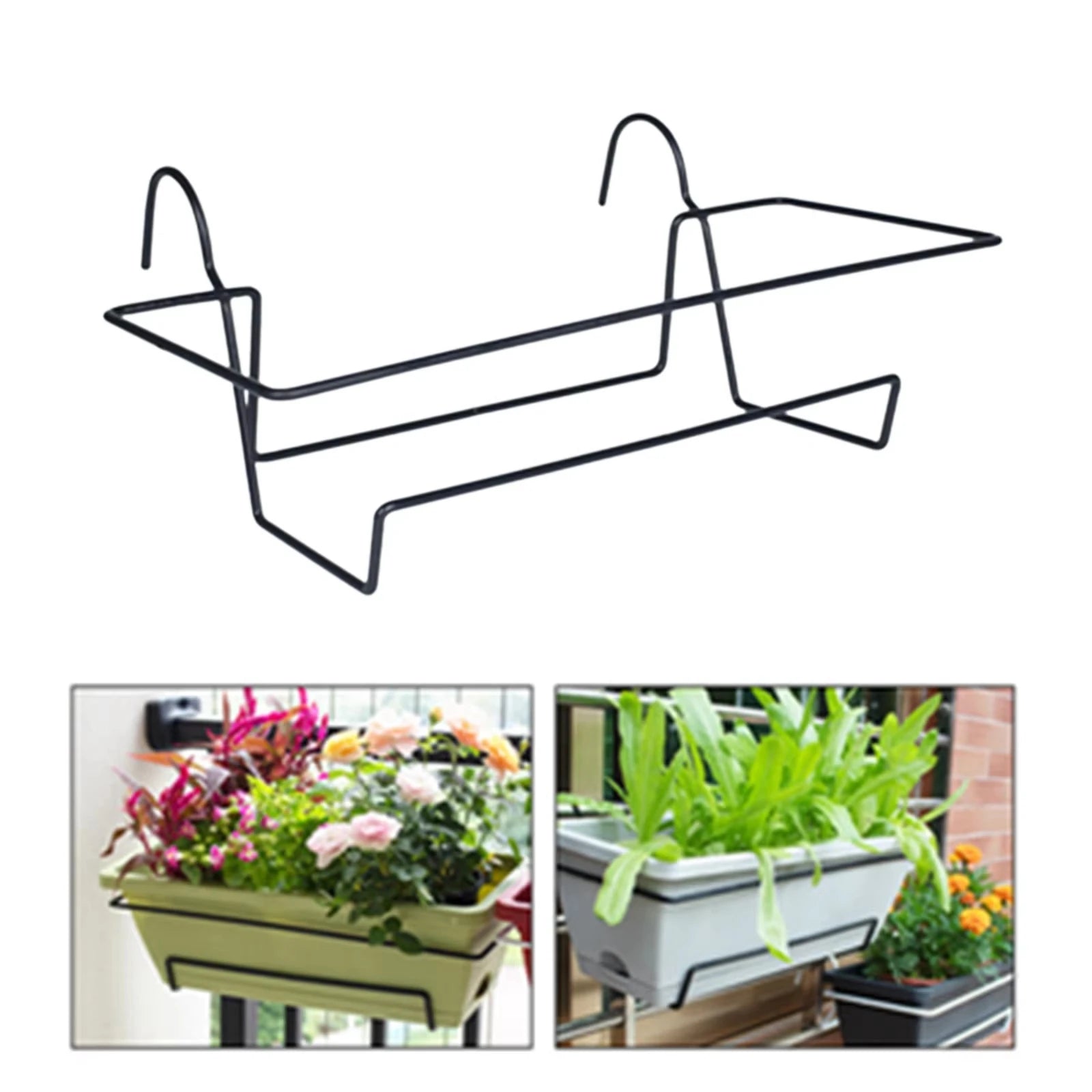 Hanging Planter For Balcony Railing Planter Ornament Hanging Flower Pot Window Box Planter for Farmhouse Rectangular Plant Baske Zpaxo Holder