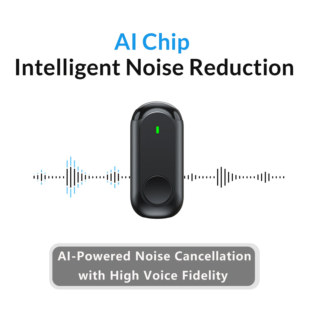 Mini Wireless Lavalier Microphone With AI Noise Reduction For iOS/Android Phone Laptop Clip Magnetic Vlog Audio Video Recording Zpaxo