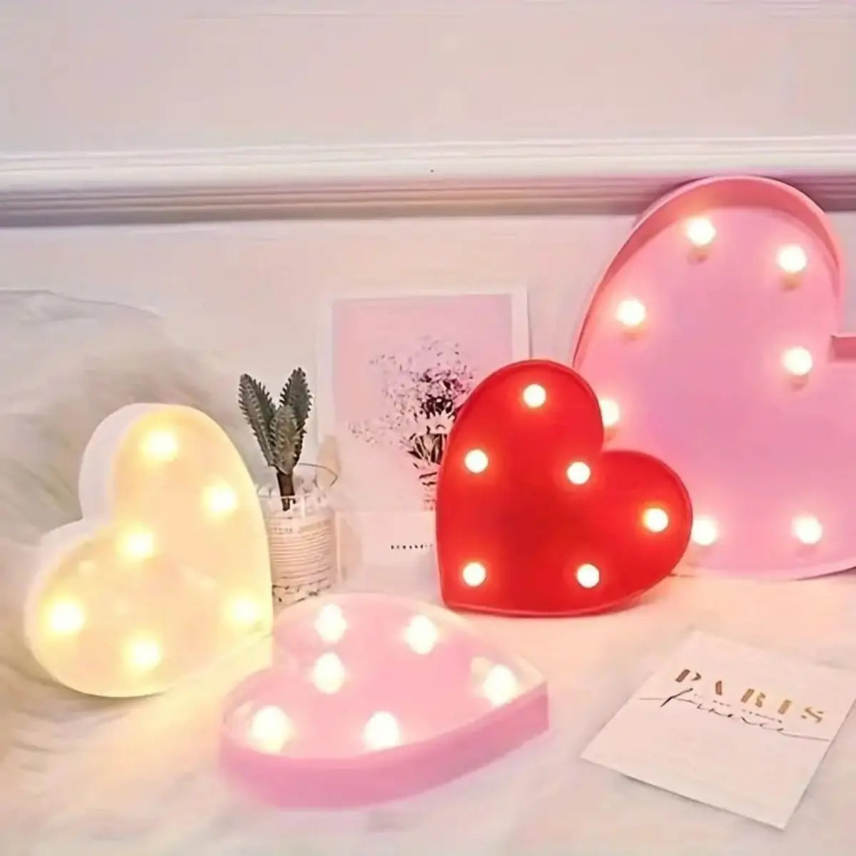 LED Letter Love Heart Lights Proposal Marriage Romantic Confession Zpaxo