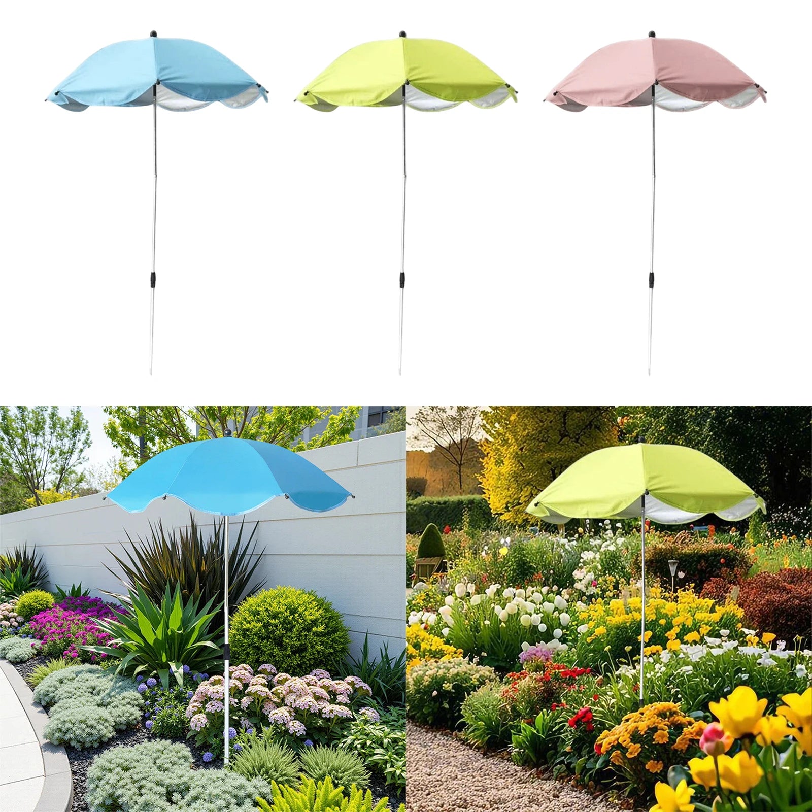 Outdoor Plant Umbrella Shade Cover Adjustable Height Canopy Telescopic for Garden Lawn Patio Flowers Potted Yard Reusable Decor Zpaxo