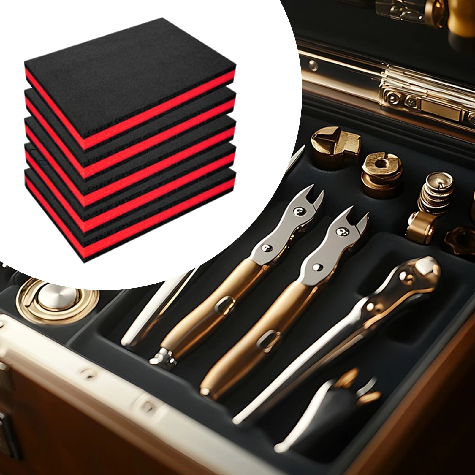 5PCS Tool Box Foam Inserts Tool Shadow Foams Inserts for Toolbox Hard Case Cases Tool Box Liner Organizer for Tabletop Miniature Zpaxo
