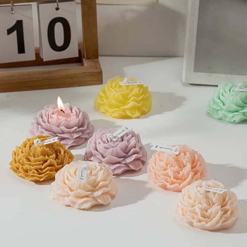 3 Sizes Peony Flower Silicone Molds – for Candle Making, Plaster Crafts, DIY Handicraft Projects Home Decor Zpaxo