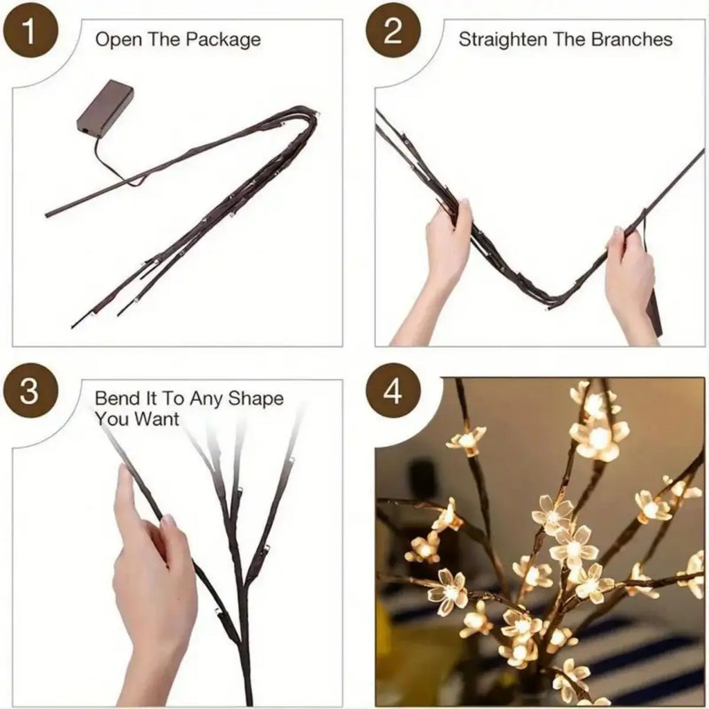 20 LED Cherry Blossom Tree Landscape Lights Wedding Birthday Zpaxo