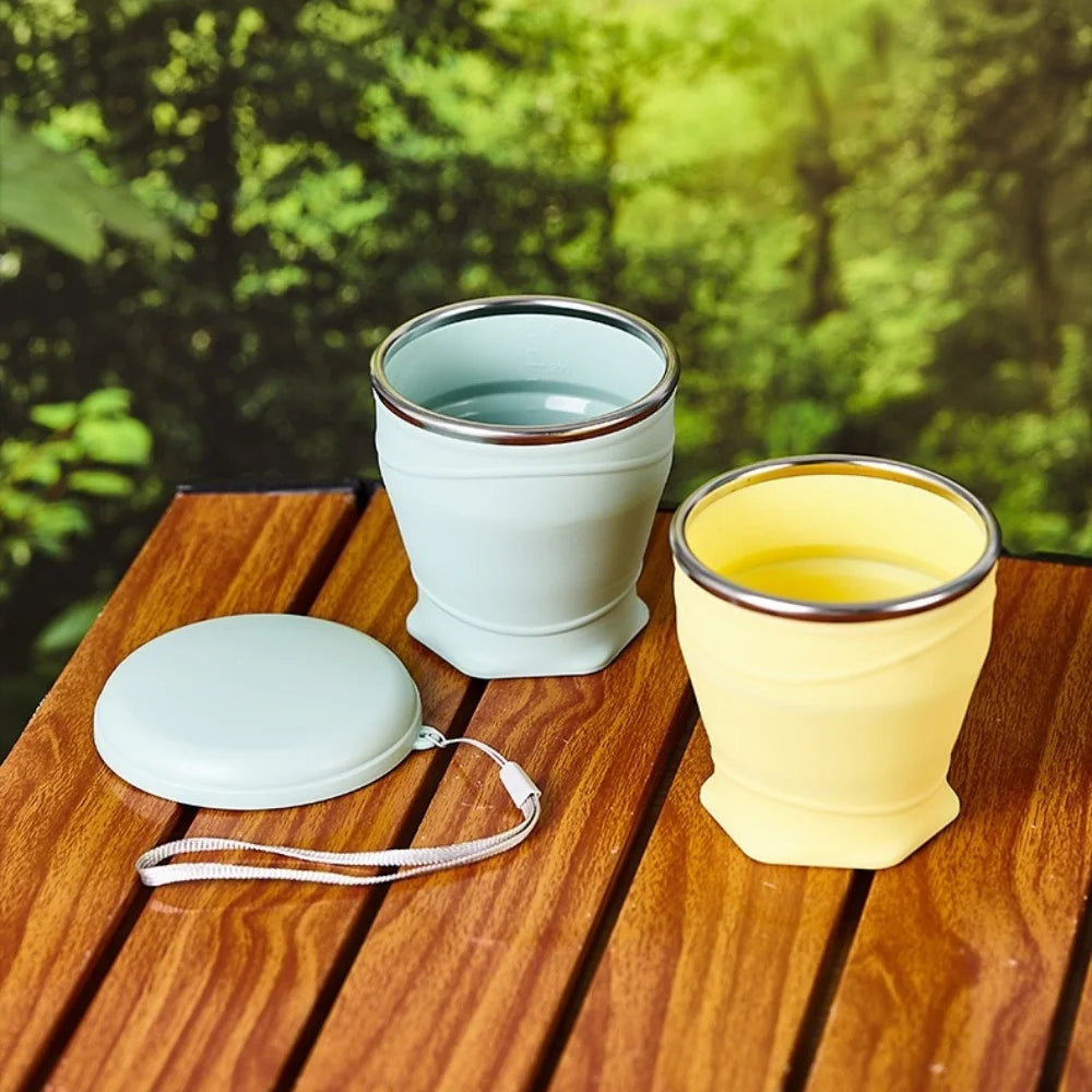 Foldable Water Cup Silicone Travel Camping Lid Suitable Zpaxo