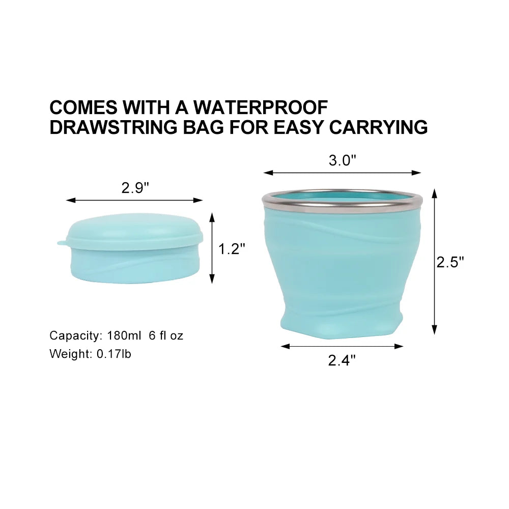 Foldable Water Cup Silicone Travel Camping Lid Suitable Zpaxo
