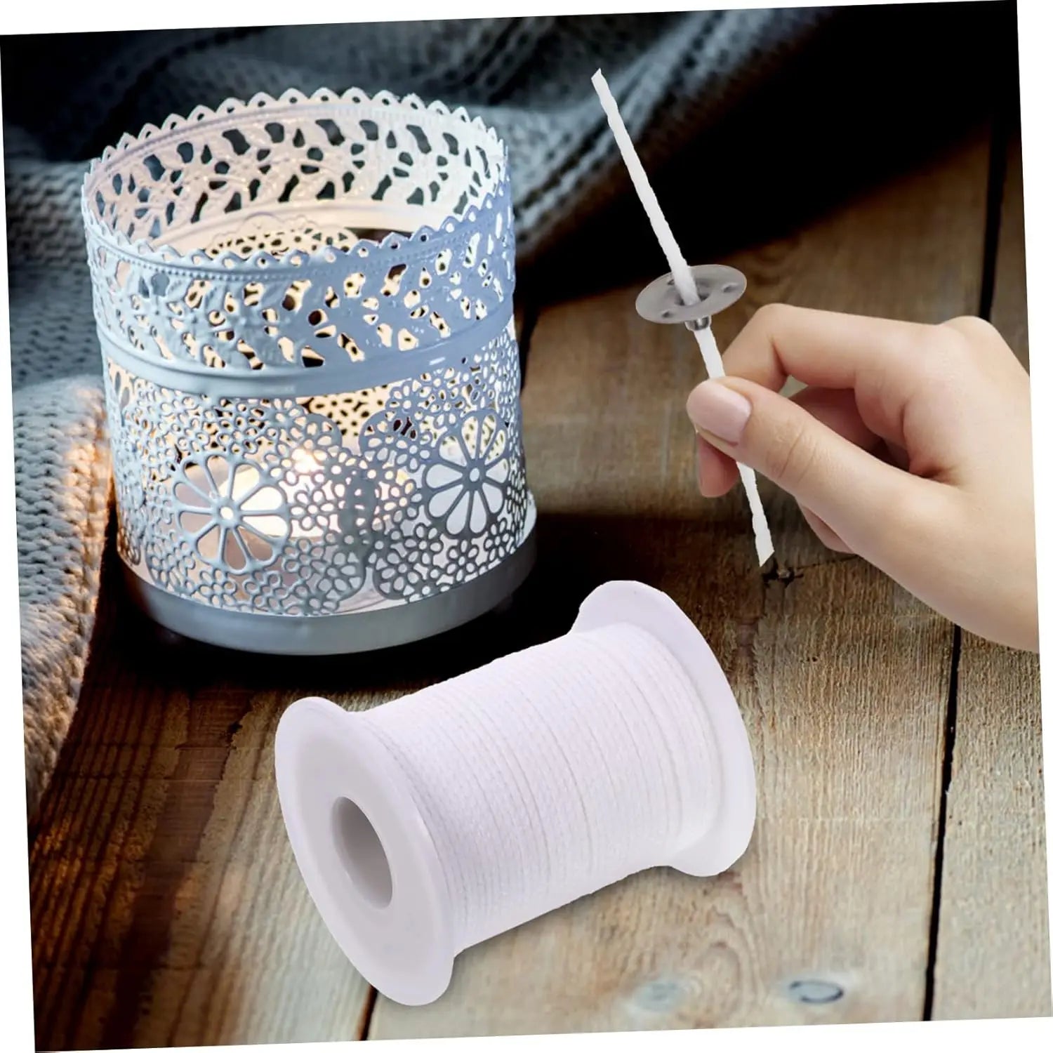Cotton Candle Wicks DIY Wick Replacement Long Candle for Making Tabs for Oil and Cotton for Making Supplies Zpaxo