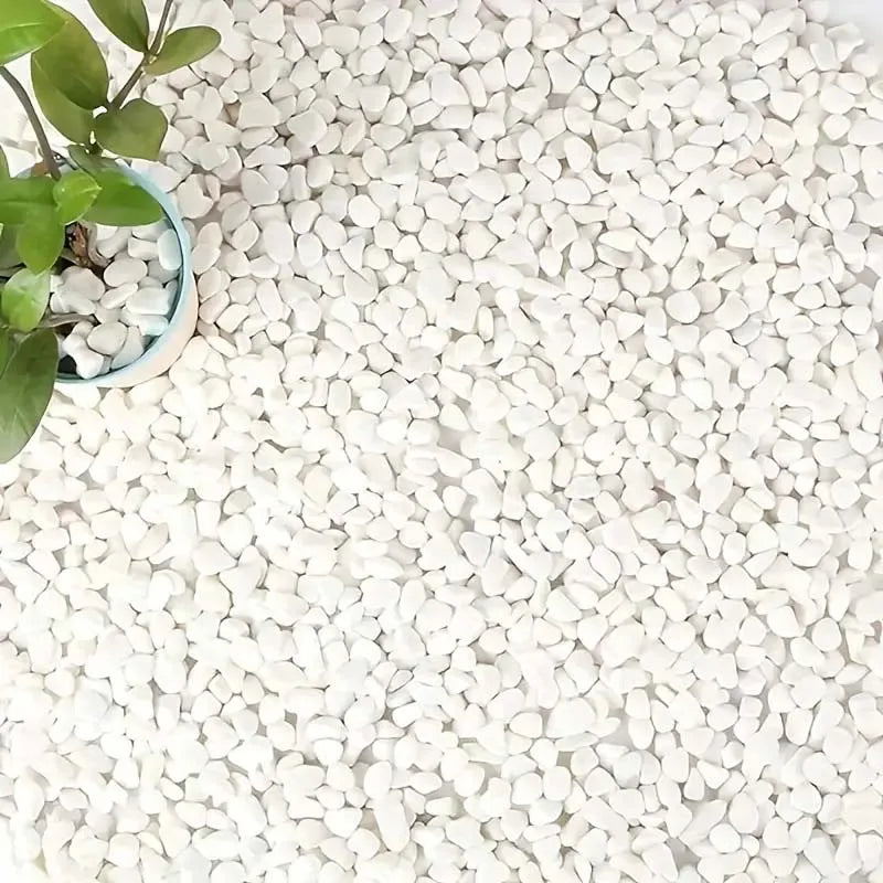 White Decorative Pebbles 500g – Natural River Rocks for Plants Decorative Garden Stones Zpaxo