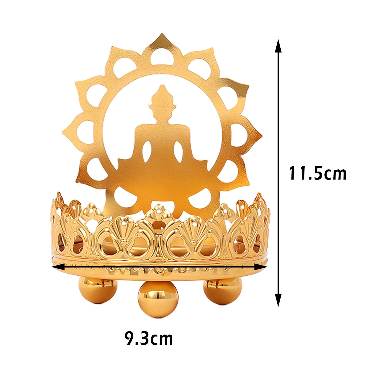 Ghee Lamp Holder Oil Lamp Dish Dimmable Buddhist Alloy Butter Lamp Holder for Living Room Home Desktop Decoration Ornament Zpaxo Style H