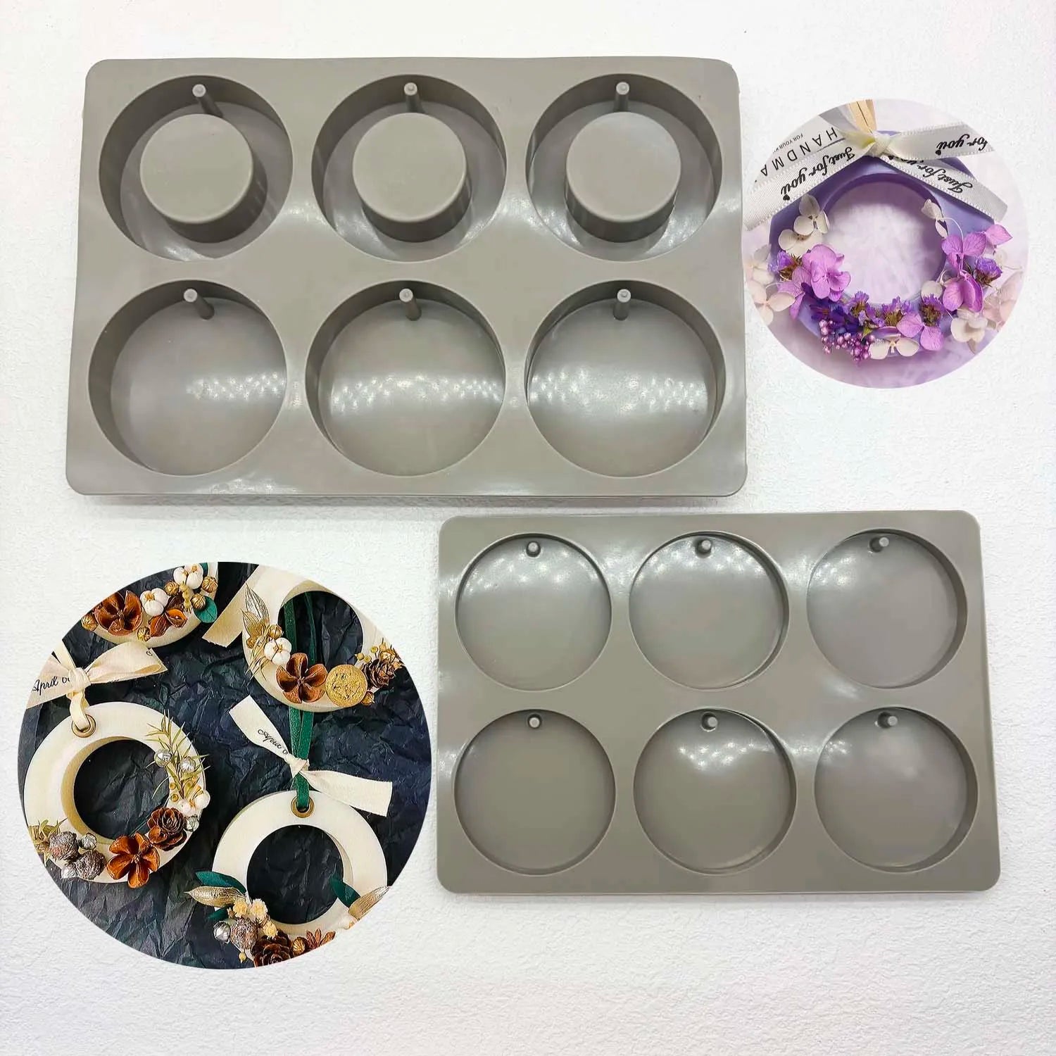 Round Silicone Pendant Mold for Epoxy Resin & Candlestick Casting Resin Craft Mold Zpaxo