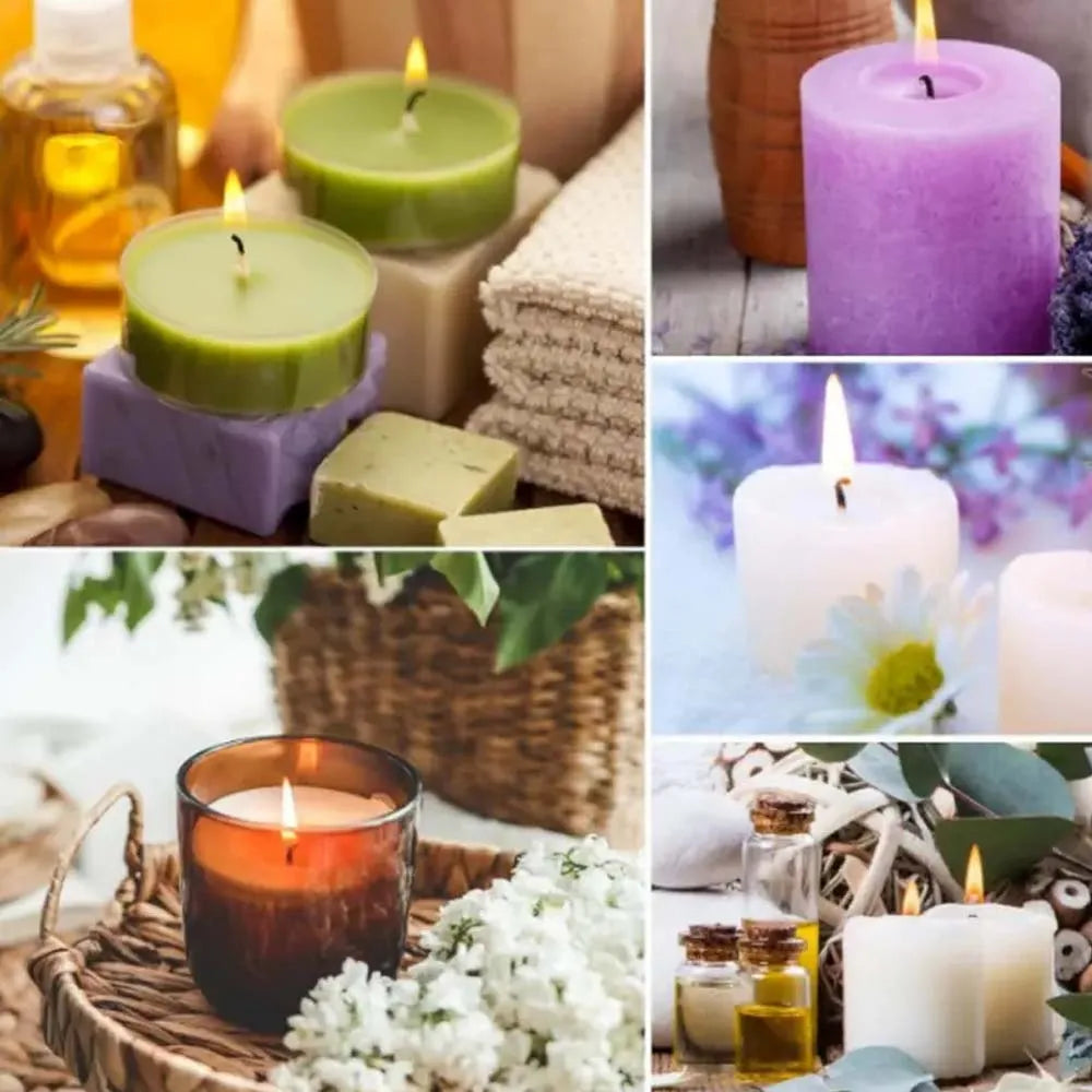 Candle Making Material Set,Candle Wicking 1 Roll, 3 Sheet Glue Points 5 Single Hole Wooden Fixers, 100 Small Wicking Buckles Zpaxo