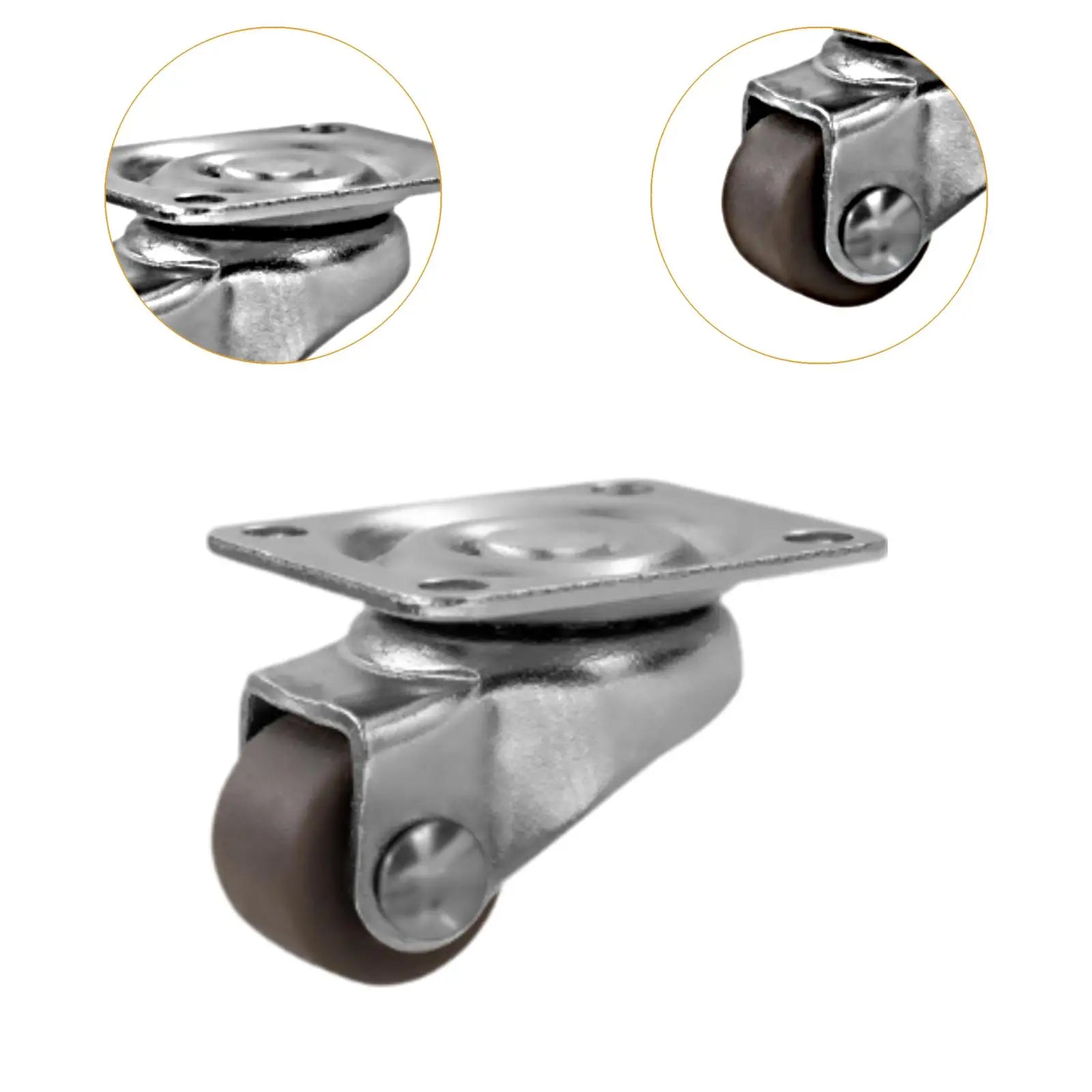 4-Pack Small Fixed Furniture Caster Wheels – Silent TPE Rubber Furniture Caster Wheels Zpaxo