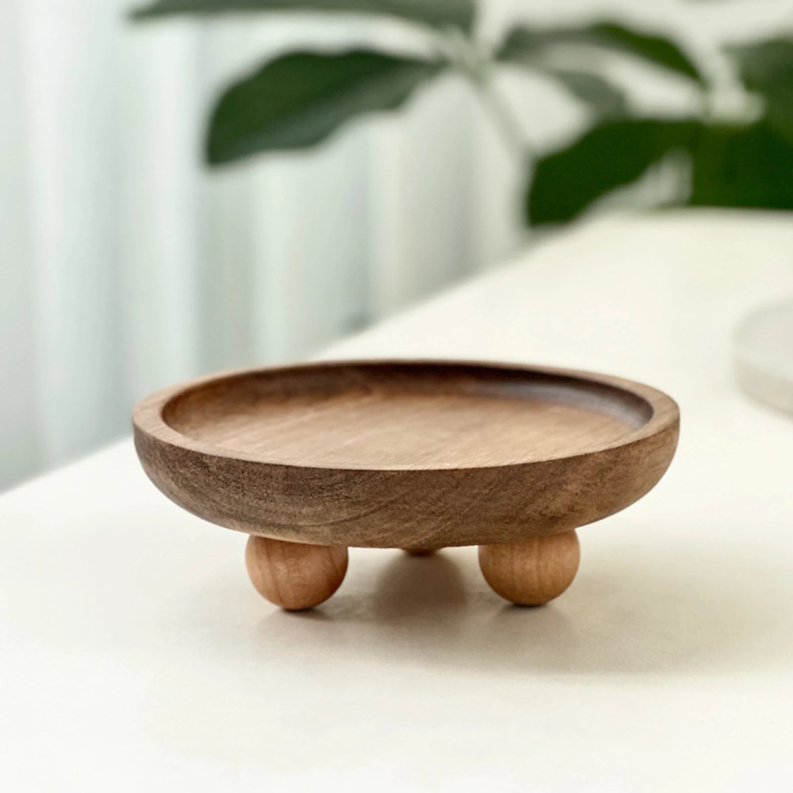 Small Wood Pedestal Stand for Counter Table Tabletop Centerpieces Decorative Tray Wood Pedestal Riser for Kitchen Counter Decor Zpaxo