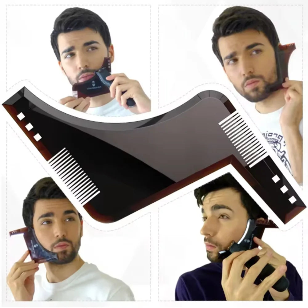 1PC Men Beard Styling Template Stencil Beard Comb for Men Lightweight and Flexible Fits All-In-One Tool Beard Shaping Tool Zpaxo
