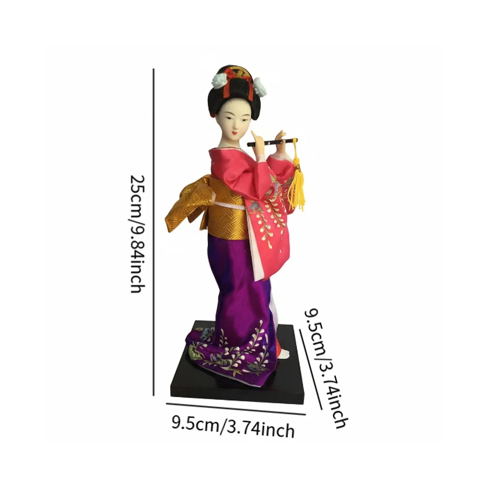 Japanese Geisha 9" Free Standing Oriental Ancient Kabuki Girl Statue Kimono Dolls Ornament for Shelf Table Home Office Decor Zpaxo Style S