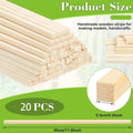 20/50pcs Wood Sticks, Square Hardwood Dowels, Untreated Wooden Slats, Wooden Dowels, Wooden Sticks for Making Wood Crafts Zpaxo 20pcs
