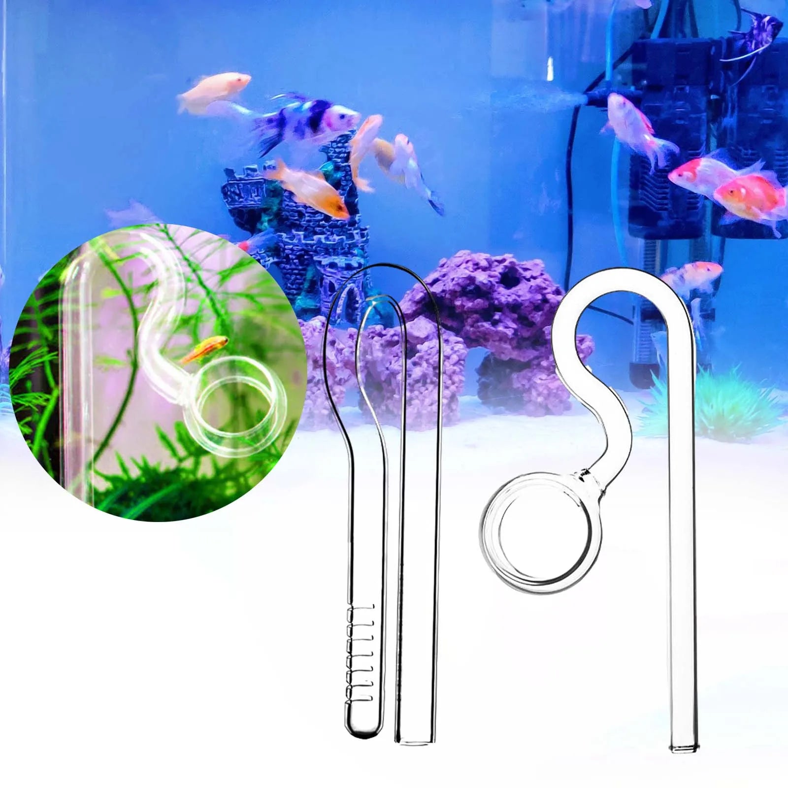 Aquariums Lily Tube Inflow Outflow Surface Aquariums Water Plant Tank Filter 10/17mm Transparent Easy to Clean Glass Lily Pipe Zpaxo