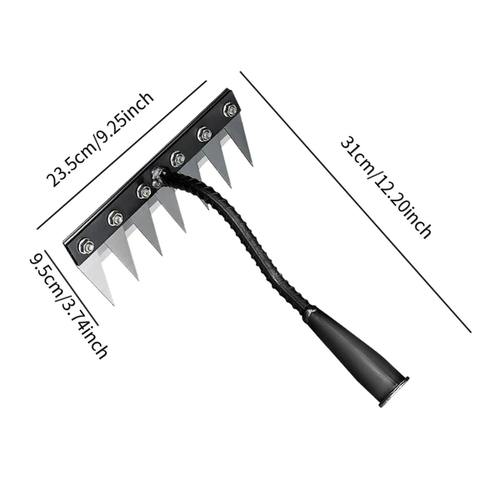 5/6/7/8 Tines Weed Puller Tool Garden Weed Pulling Tool Rake Alloy Steel Hand Weeder Tool Weed Remover Tool for Farm Backyard Zpaxo 7 Tines