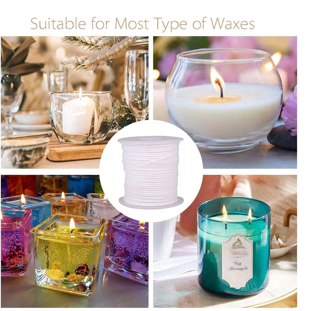 2 Rolls Candle Wick 61m Cotton Candlewick Core Braided Wick for Candle DIY and Making Zpaxo