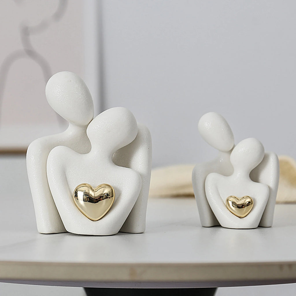 Hugging Couple Ceramic Figurine – Romantic Gift & Home Decor Couple Figurine Zpaxo