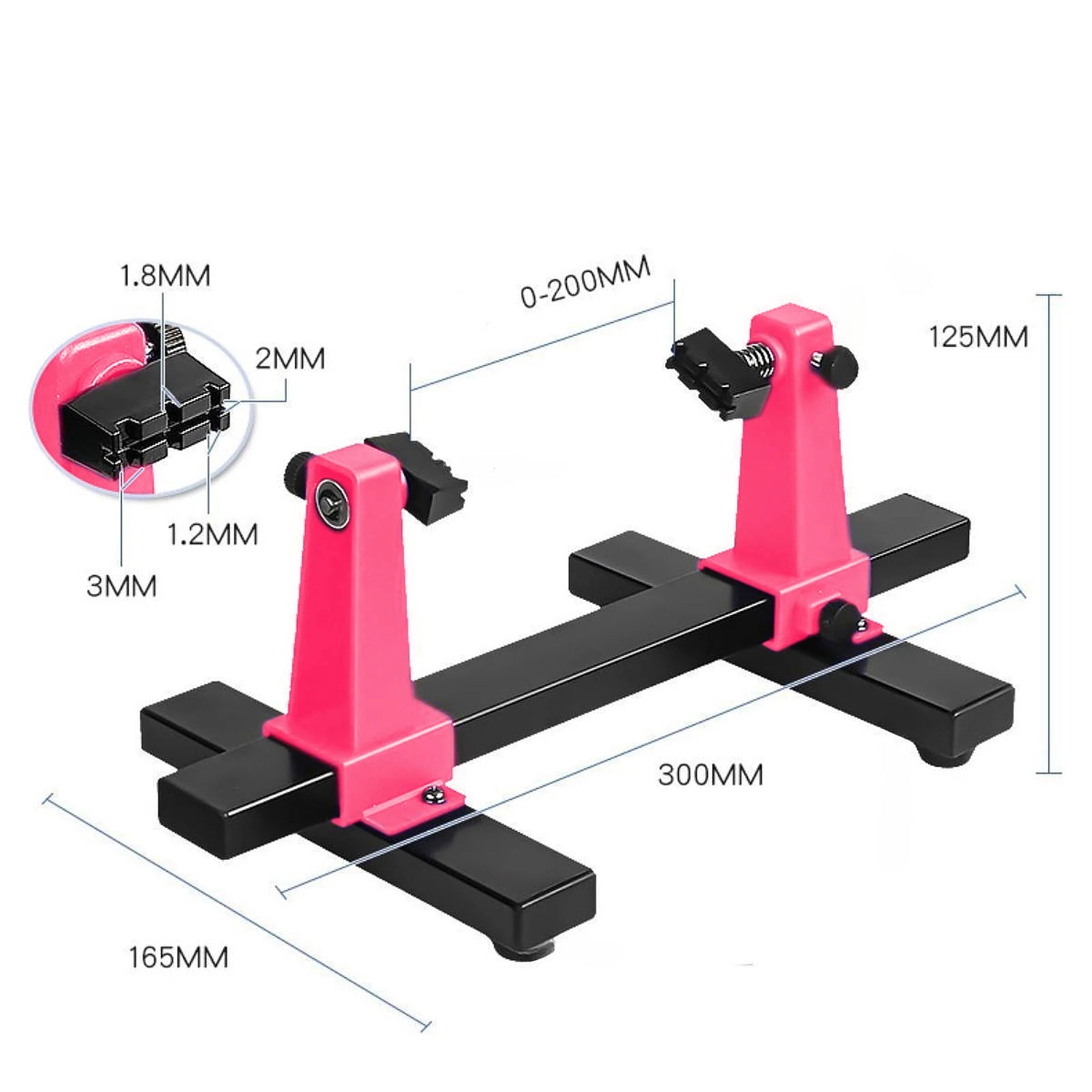 Circuit Board PCB Holder Adjustable Welding Bracket 360 de Auxiliary Clamp Repair Tool Clamping Kit Heavy Duty Base Plate Zpaxo Rose Red