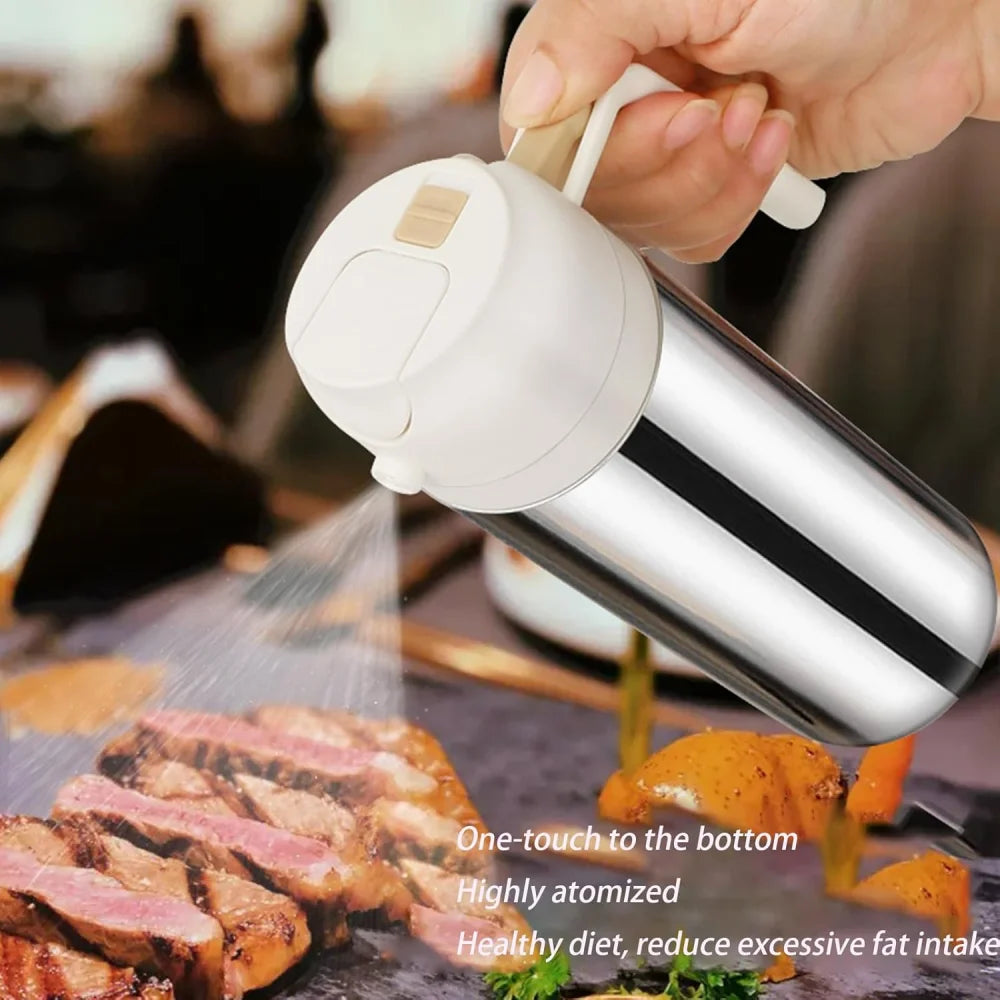Two-in-one Oil Dispenser Stainless Steel Spray Bottle Can Be Refilled Zpaxo