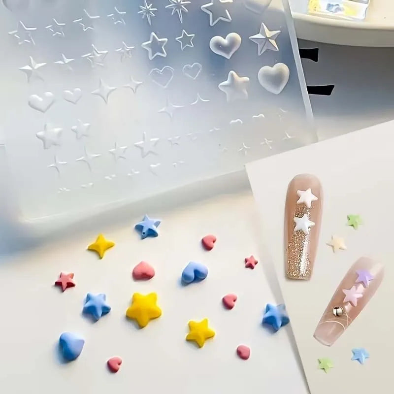 3D Heart Star Silicone Nail Art Mold – DIY Resin Charms Resin Craft Mold Zpaxo