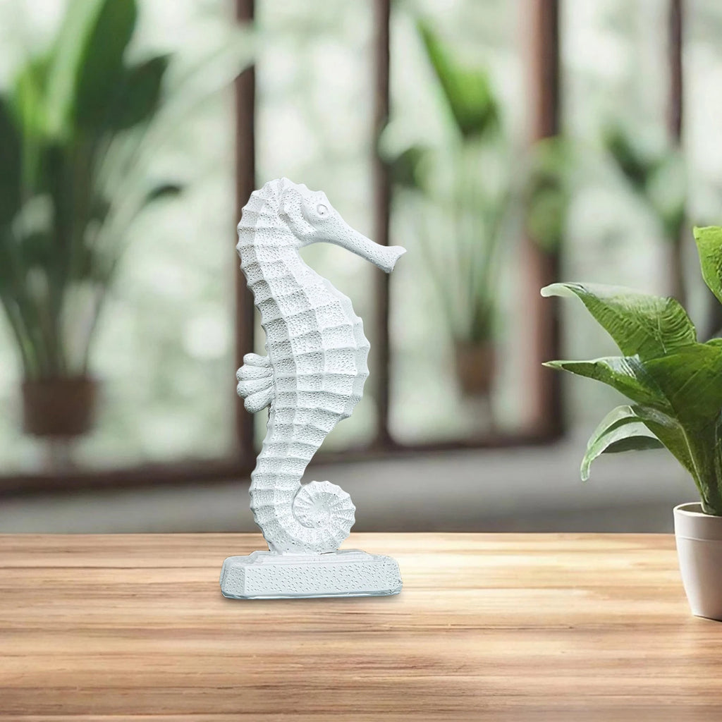 1Pc Seahorse Figurine Craft Figurine Home Art Modern Gift Collection Detailed Sea Horse Statue Ocean Sculpture Seahorse Ornament Zpaxo