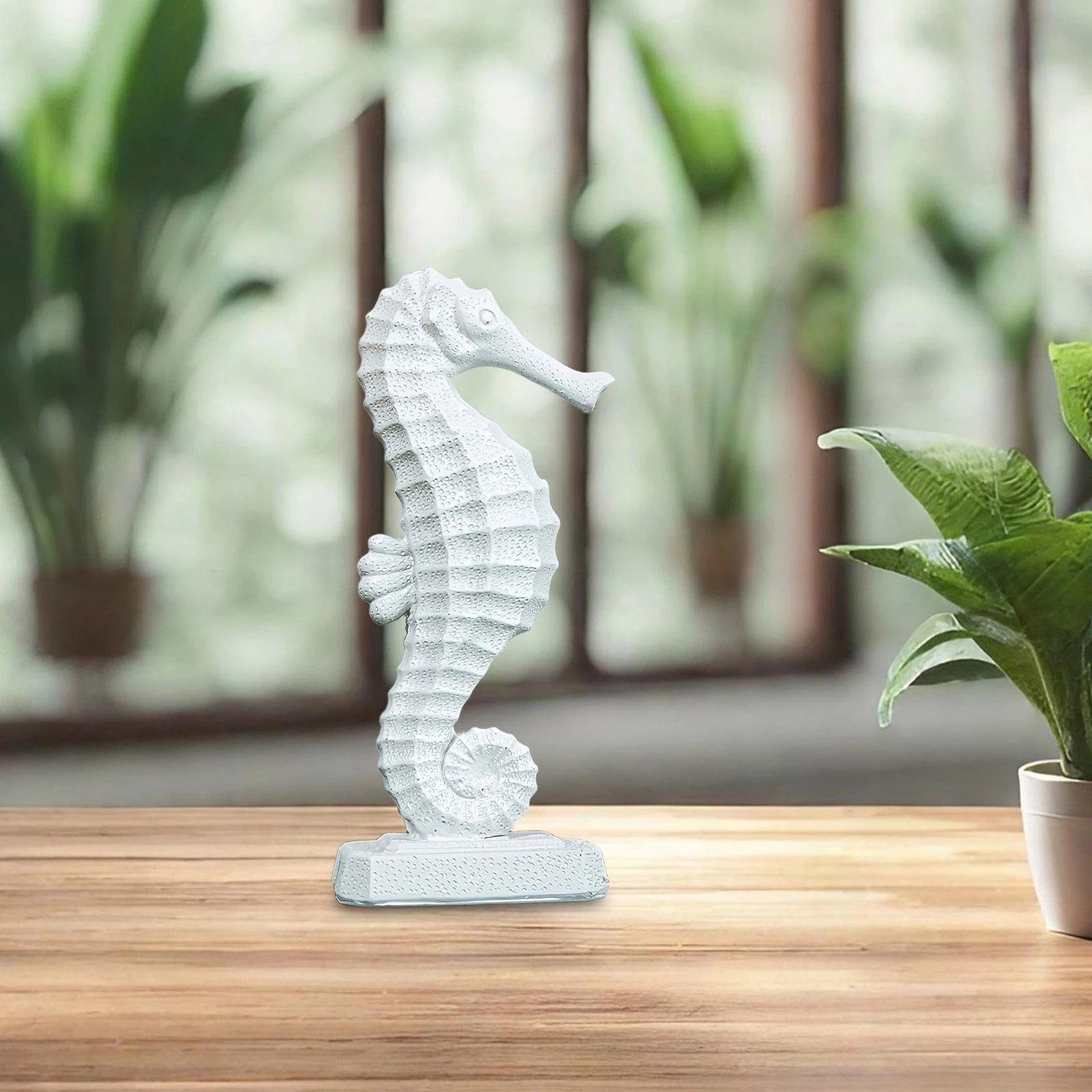 1Pc Seahorse Figurine Craft Figurine Home Art Modern Gift Collection Detailed Sea Horse Statue Ocean Sculpture Seahorse Ornament Zpaxo