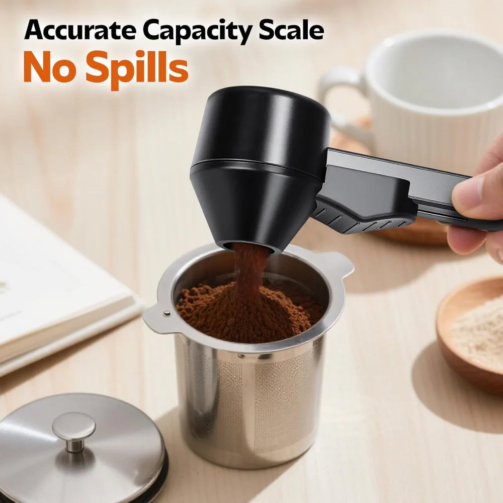 Coffee Spoons Funnels Reusable Refillable Pods Measuring Powder Zpaxo