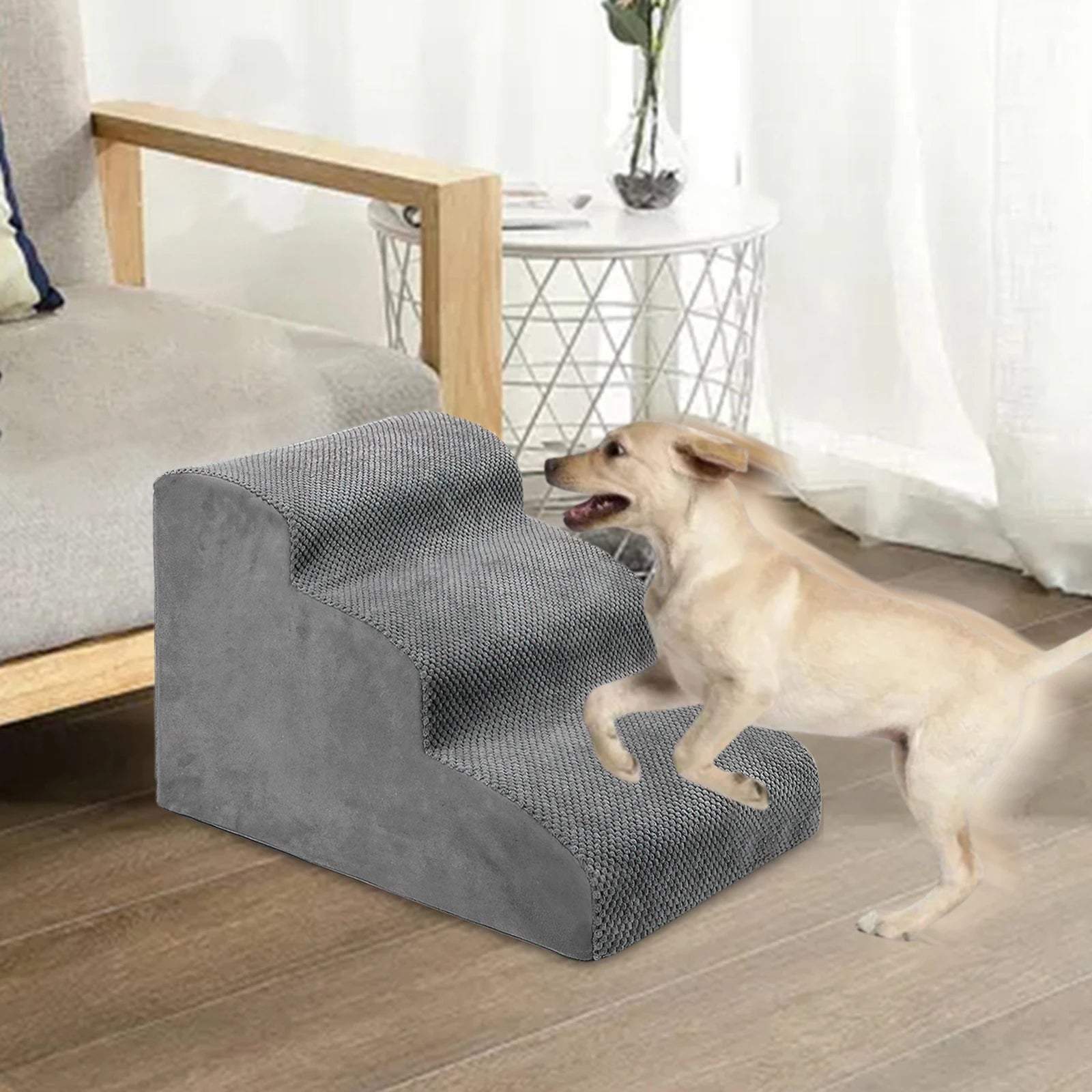 Pet Dog Ladder Pet Stairs Couch Cat Ramp High Bed Cat Rabbits Small Large Dogs Nonslip Washable Kitty Kitten Bedding Cat Stair Zpaxo